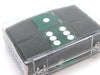 Transparent Precision Casino 3/4" Dice, 2 Pieces in Case - Green with White Pips