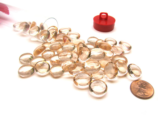 Tube of 40 Glass Gaming Stones (12-15mm) - Crystal Pink