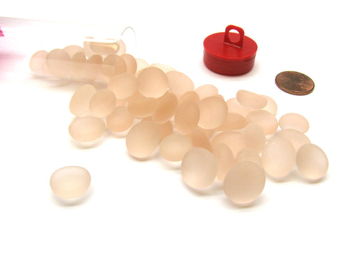 Tube of 40 Glass Gaming Stones (12-15mm) - Crystal Pink Frosted