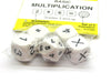 Pack of 5 Basic Multiplication Math Dice Kit - White with Black