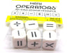 Pack of 6 Math Operator 6 Function (+,-,X,/,>,=) 16mm Dice - White with Black
