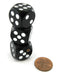 Pack of 3 18mm Wood Dice, Character Builder Loaded to Roll 6s- Black with Silver