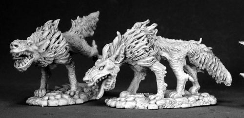 Reaper Miniatures Hell Hounds (2 Pieces) #02522 Dark Heaven Unpainted Metal