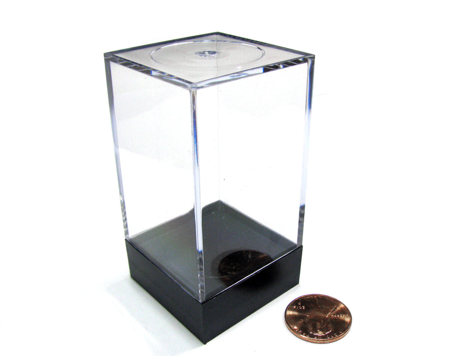 Chessex Plastic Figure Display Box: Medium Tall Opaque with a Black Lid – 1.5-inches x 1.5-inches x 2.75-inches - DND D&D Miniatures – TTRPG RPG Dungeons and Dragons, (CHX02805), 16mm