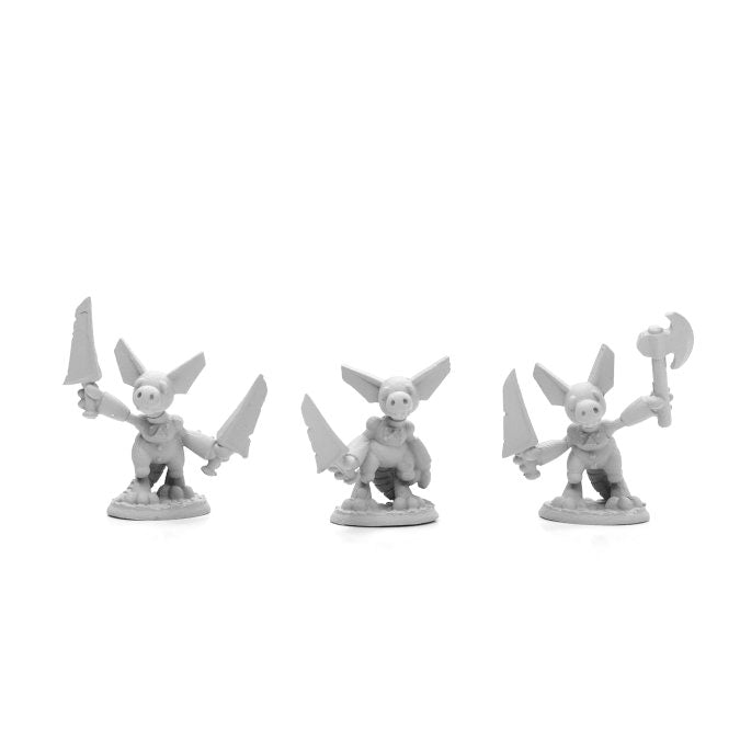 Reaper Miniatures Pizza Dungeon Animatronic Kobolds (3) #04005 Unpainted Metal