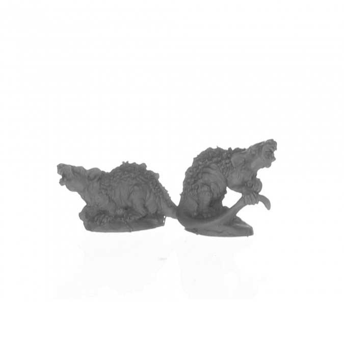 Giant Tomb Rats (2) #04089 Dark Heaven Legends Unpainted Metal Figures