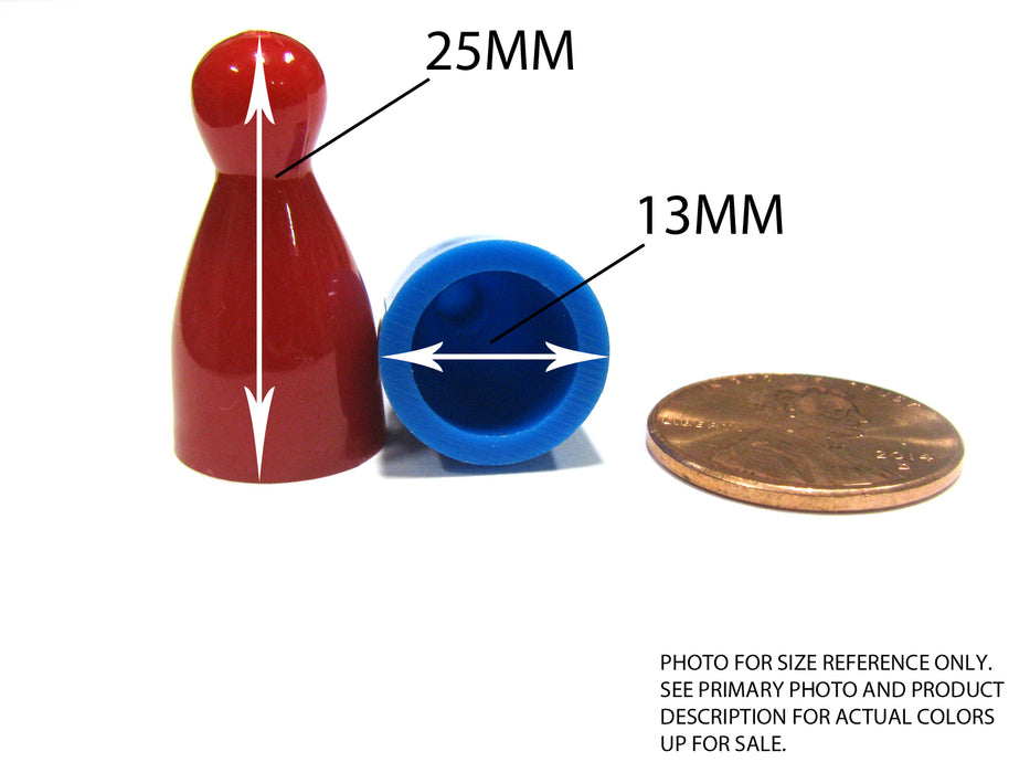 Set of 10 Halma Pawns 25mm - 2 Each of Black Blue Green Red White