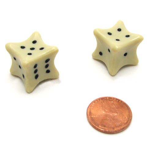 Set of 2 Six D6 6 Sided 18mm Bone Dice Die RPG D&D Board Game Roll Dem Bones