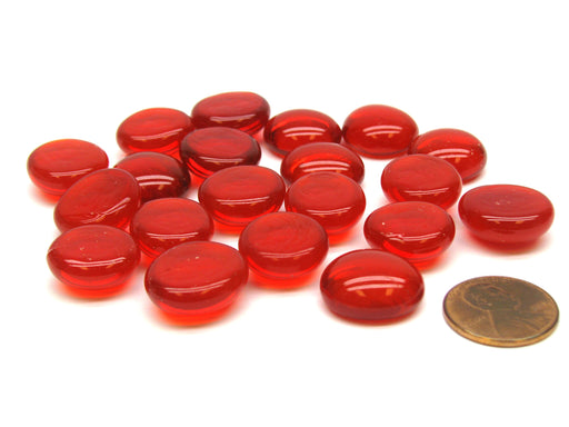 Pack of 20 Life Stone Gaming Glass Stones - Red