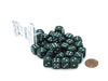 Case of 36 Deluxe Opaque Small 12mm Round Edge Dice - Green with White Pips