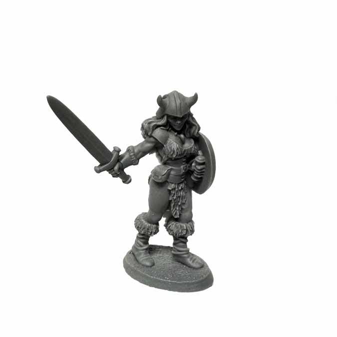 Dungeon Dwellers Jana Frostwind Barbarian #07025 Unpainted Bones USA Plastic