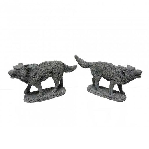 Dungeon Dwellers Dire Wolves (2) #07039 Bones USA Unpainted Plastic Figures