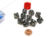 Pack of 10 D10 16mm Koplow Games Glitter Dice - Black
