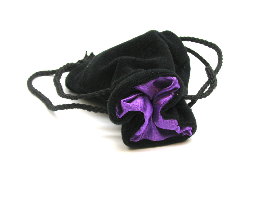 Koplow Games 3.75"x4" Black Velvet Dice Bag - Purple Lining