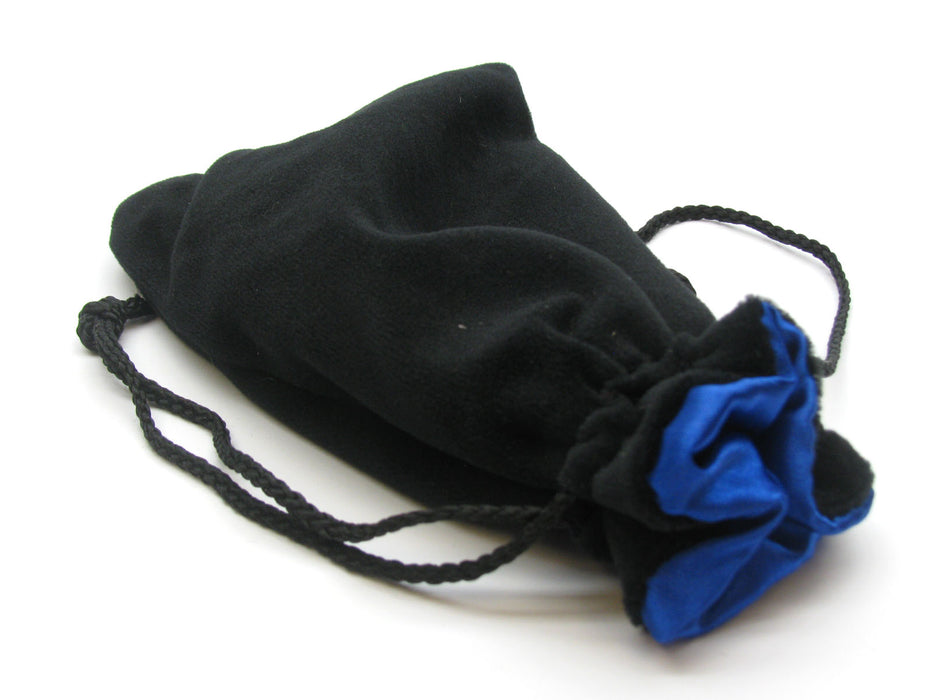 Koplow Games 5"x8" Black Velvet Dice Bag - Blue Lining