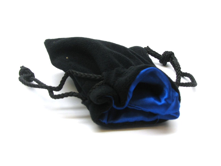 Koplow Games 5"x8" Black Velvet Dice Bag - Blue Lining