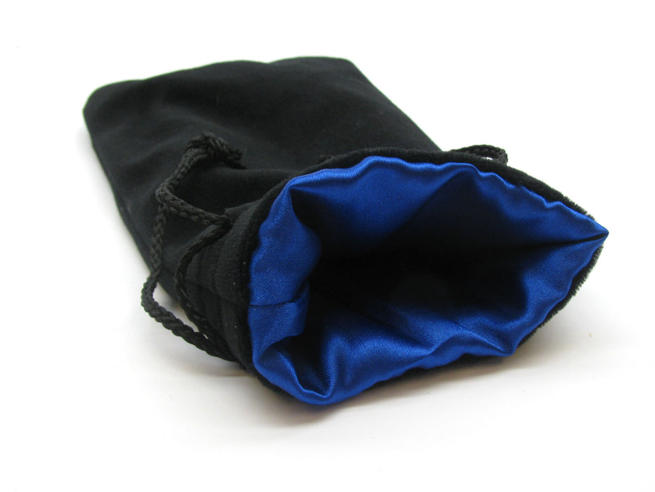 Koplow Games 5"x8" Black Velvet Dice Bag - Blue Lining