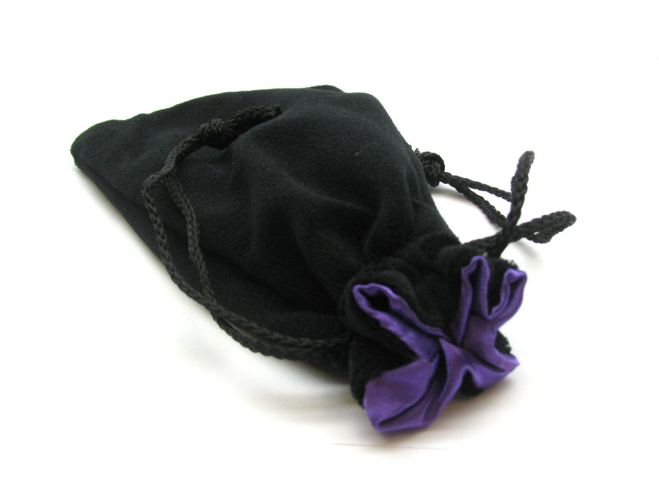Koplow Games 5"x8" Black Velvet Dice Bag - Purple Lining