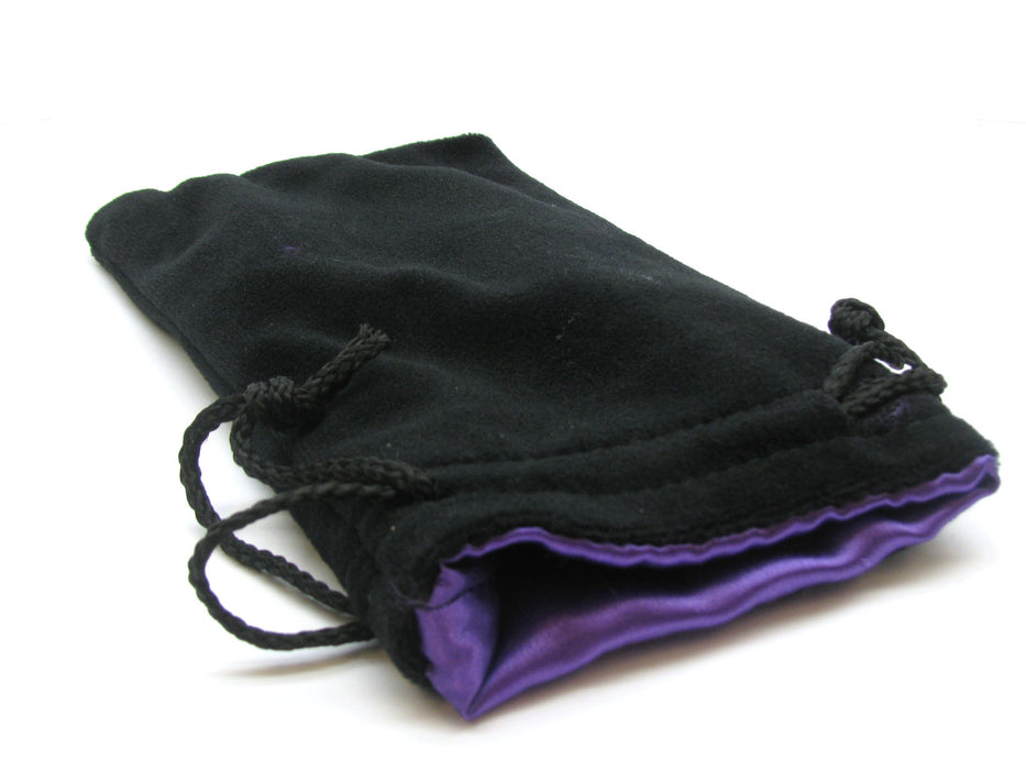 Koplow Games 5"x8" Black Velvet Dice Bag - Purple Lining
