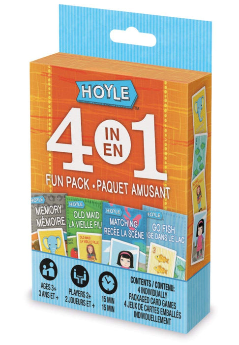 4-in-1 Bilingual (French English) Card Games-Memory, Old Maid, Go Fish, Matching