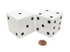 Pack of 2 Jumbo Large 50mm (2 Inches) Foam Dice - White with Black Pips