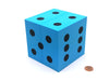 Single Huge Very Large 100mm Foam Dice (1 Piece) - Blue with Black