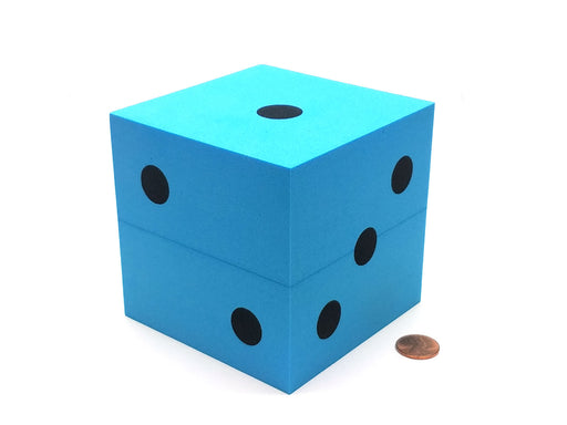 Single Huge Very Large 100mm Foam Dice (1 Piece) - Blue with Black