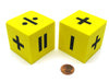 Pack of 2 Yellow 50mm Foam Operator Dice - 1 Each of 2 Function and 6 Function