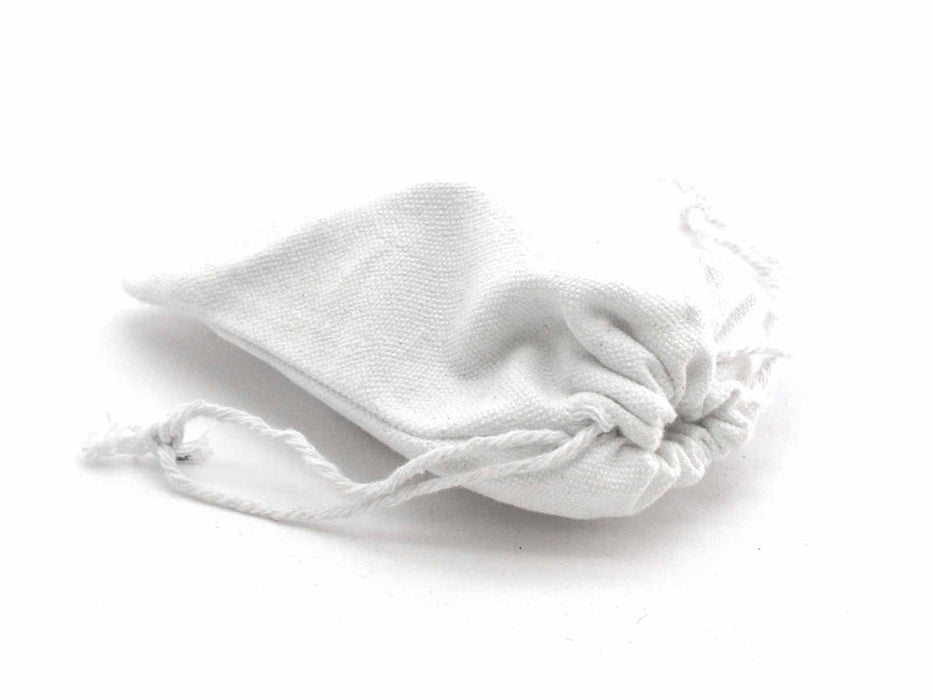 3.5" x 5" High Quality Solid Color Gaming Pouch Dice Bag - White