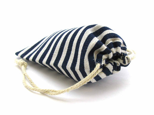 3.5" x 5" Striped Gaming Pouch with Drawstring Closure Dice Bag - Blue and White