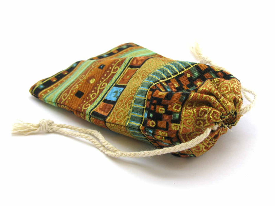 4" x 6" Geometric, Abstract Gaming Pouch Dice Bag - Gold