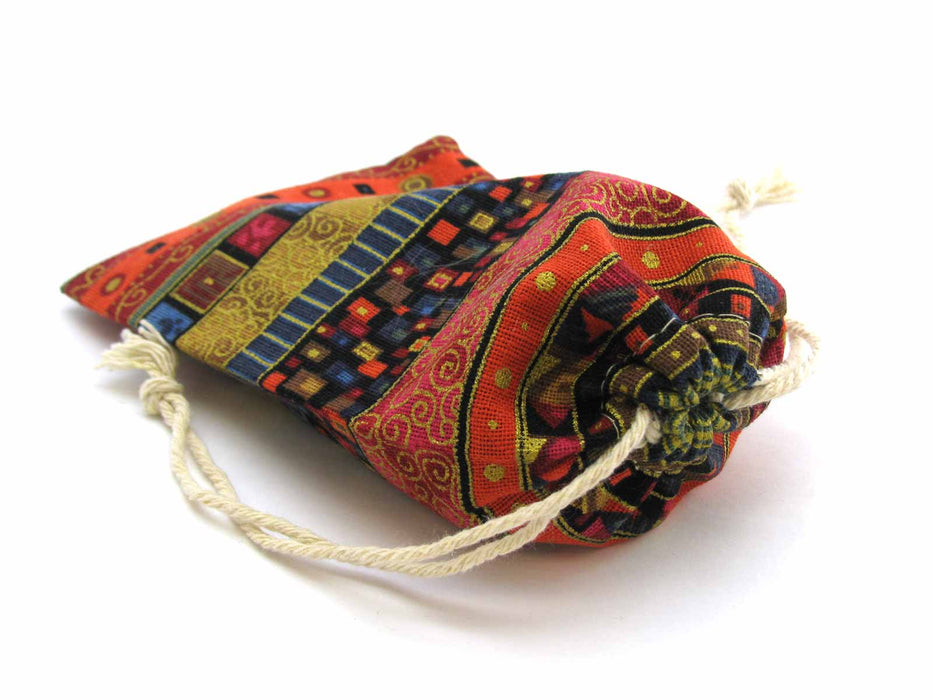 4" x 6" Geometric, Abstract Gaming Pouch Dice Bag - Red