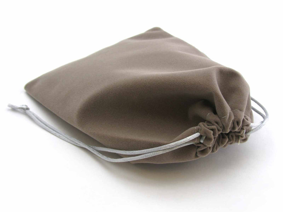6" x 8" Soft Velvet Drawstring Gaming Pouch Dice Bag - Gray