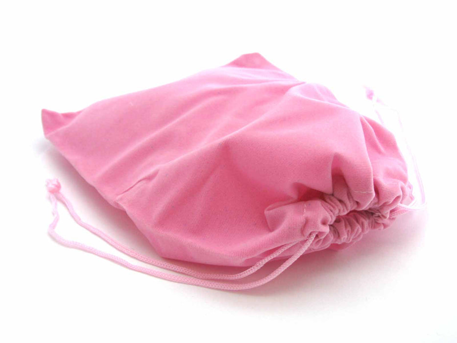 6" x 8" Soft Velvet Drawstring Gaming Pouch Dice Bag - Pink