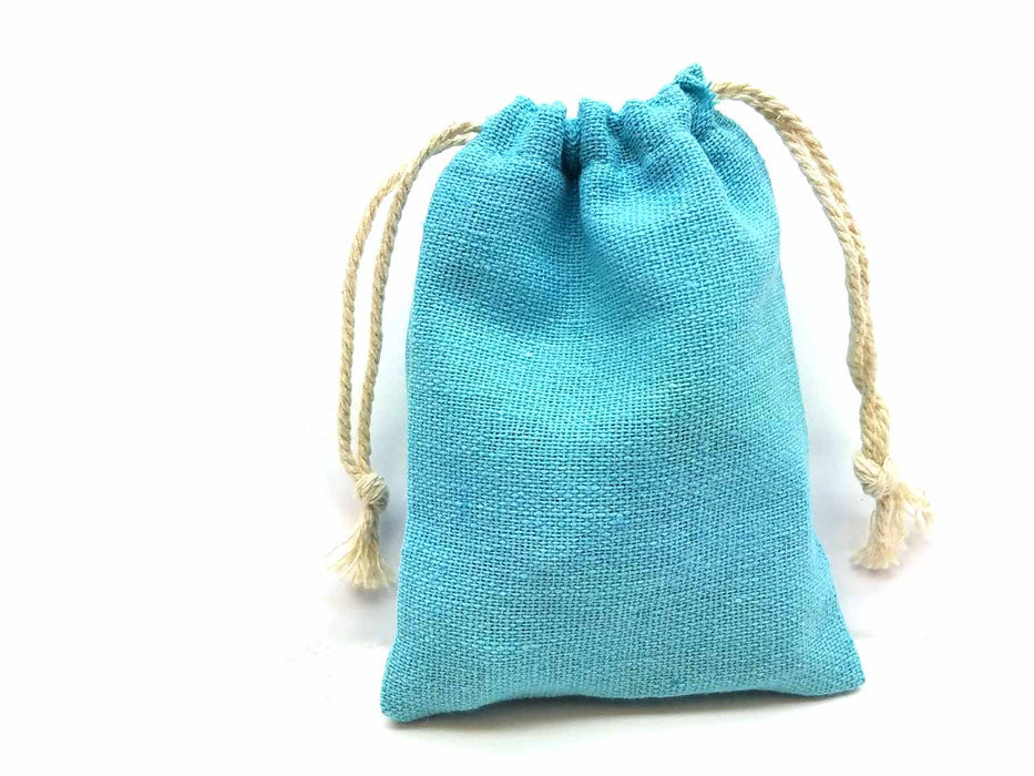 3"x4" Quality Cotton Drawstring Gaming Pouch Dice Bag - Blue