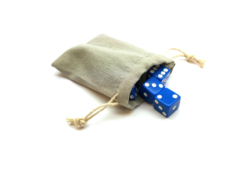 3"x4" Quality Cotton Drawstring Gaming Pouch Dice Bag - Gray