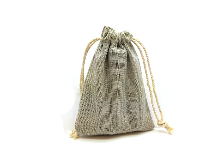 3"x4" Quality Cotton Drawstring Gaming Pouch Dice Bag - Gray