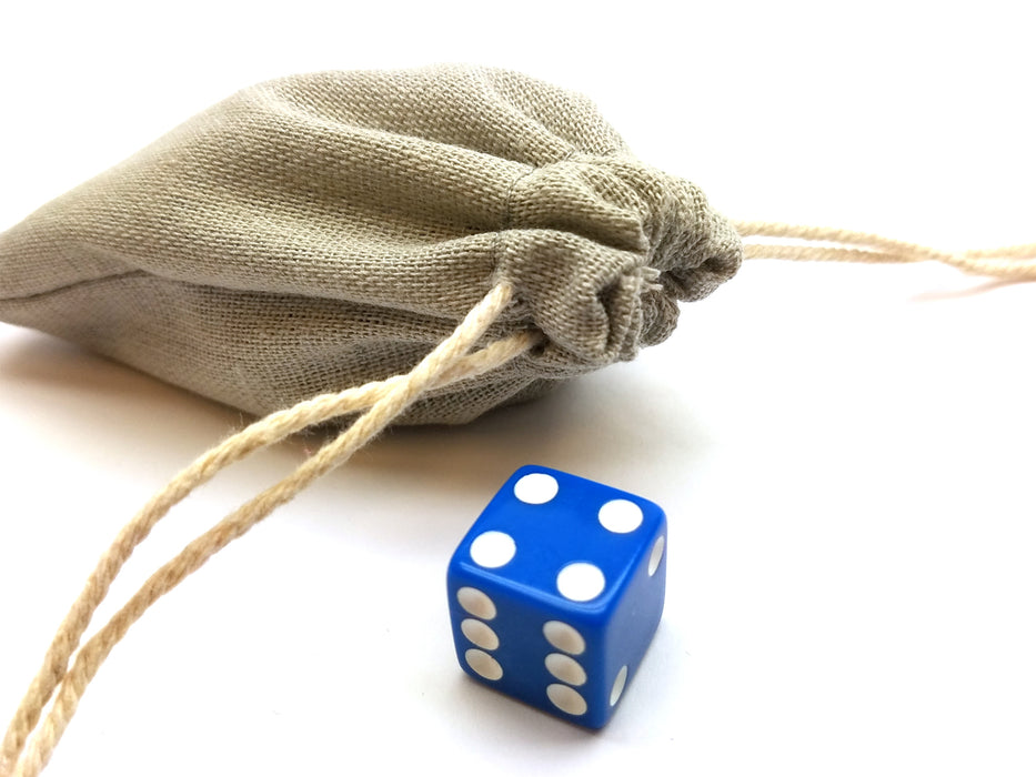 3"x4" Quality Cotton Drawstring Gaming Pouch Dice Bag - Gray