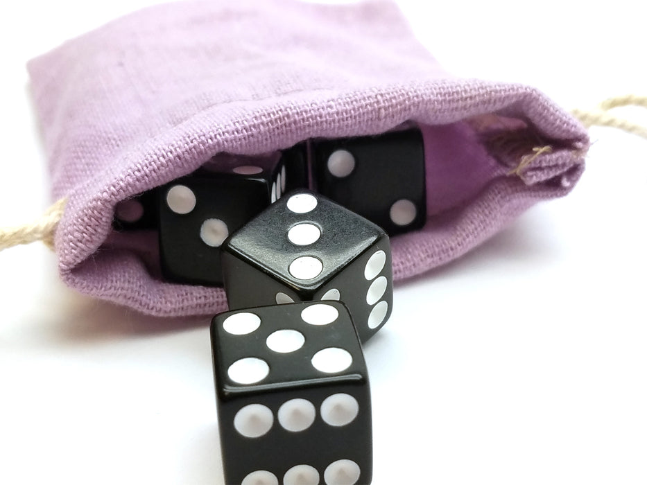 3"x4" Quality Cotton Drawstring Gaming Pouch Dice Bag - Purple