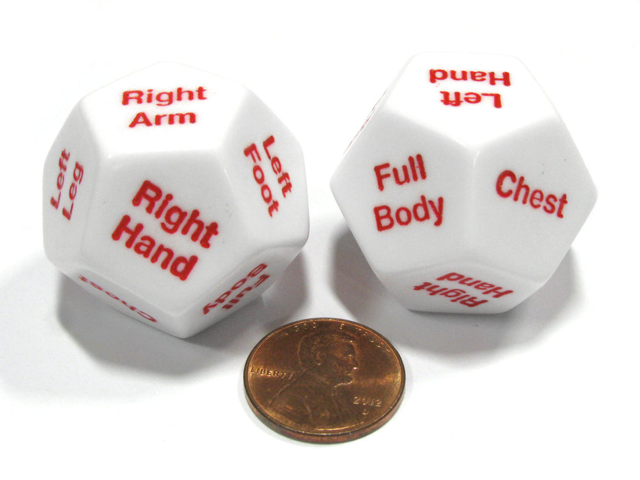 2 x D12 12 Twelve Sided 28mm Body Part Critical Hit Location Dice Die RPG D&D