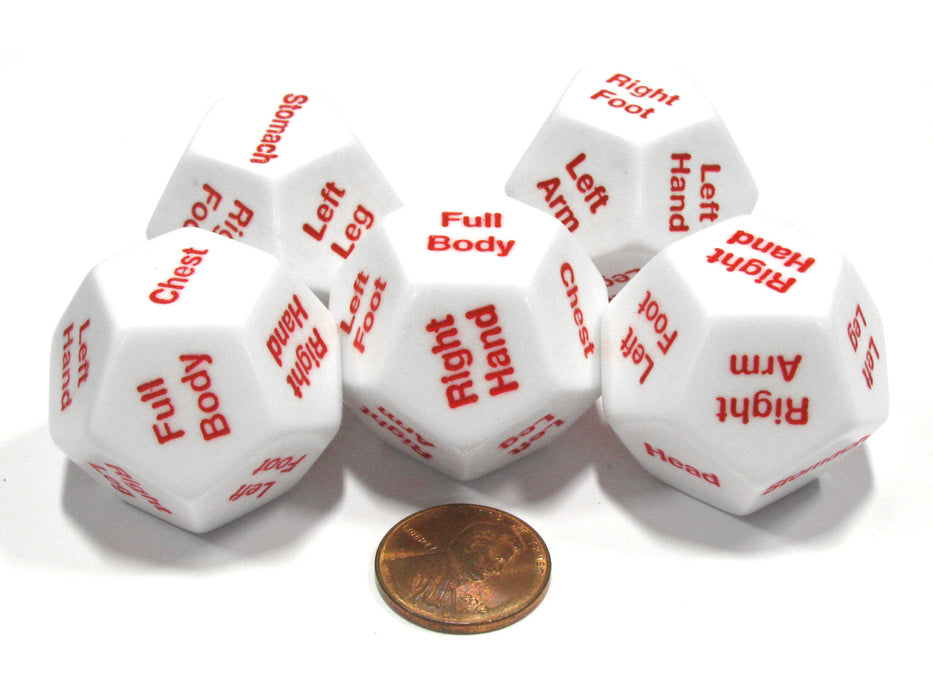 5 x D12 12 Twelve Sided 28mm Body Part Critical Hit Location Dice Die RPG D&D