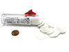 Set of 50 7/8" Easy Stacking Plastic Mini Playing Poker Chips - White