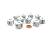 Pack of 10 20mm Math 1-6 Word Number Dice, English - White with Blue Words