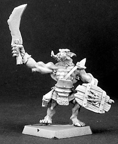 Reaper Miniatures Bull Orc Warrior, Reven Grunt #14347 Reven Unpainted D&D Mini