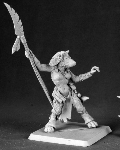 Reaper Miniatures Kashia, Ghostmane Tribe Lupine #14593 Koborlas Unpainted Mini