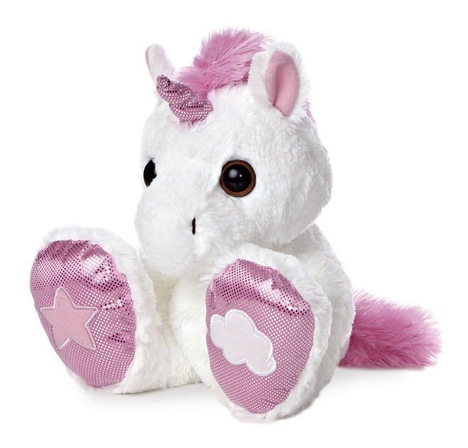 Rainbow Taddle Toes 10" Aurora Plush Pink and White Unicorn