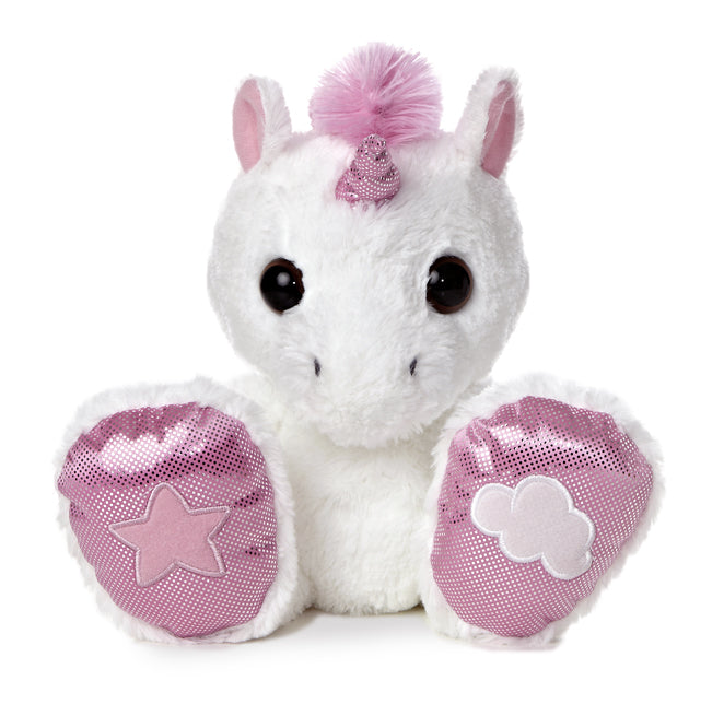Rainbow Taddle Toes 10" Aurora Plush Pink and White Unicorn