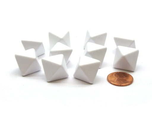 Pack of 10 D8 Blank Standard Sized Dice - White