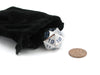 Large 22mm Zinc Metal Alloy Countdown D20 Dice w Black Bag, 1 Pc - Blue Numbers