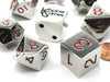 Polyhedral 7-Die Zinc Metal Alloy Dice Set - Red Numbers